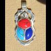 Bijoux Scarabe En Argent Avec Incrustation De Cornaline, De Lapis-Lazuli Et De Turquoise