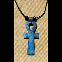 Bijoux Pharaonique Pendentif Amulette Ankh En Statite - 40 Ko