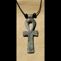 Bijoux Pharaonique Pendentif Amulette Ankh En Statite - 39 Ko