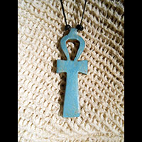 Bijoux Pharaonique Pendentif Amulette Ankh En Statite - 60 Ko