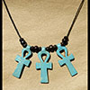 Pendentif De 3 Amulettes Ankh  En Statite