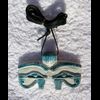 Pendentif Amulette Oeil D'Horus En Statite Bleu Turquoise Ceramique