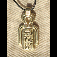 Pendentif Pharaonique : Amulette Noeud D'Isis Ou Noeud Tit En Statite - 48 Ko