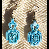 Boucles D'oreilles Amulette Pharaonique  Noeud D'Isis Ou Noeud Tit En Statite - 62 Ko