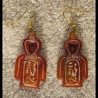 Pendentif Pharaonique Boucles D'oreilles Amulette  Noeud D'Isis Ou Noeud Tit En Stéatite - 33 Ko