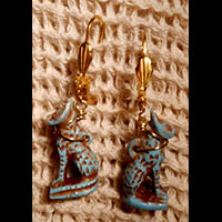 Boucle D'oreille Amulette Bastet