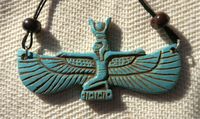 Bijoux Pharaonique : Amulette Isis-Hathor Aile En Statite - 23 Ko