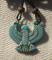 Bijoux Pharaonique : Amulette Faucon Horus En Statite - 27 Ko