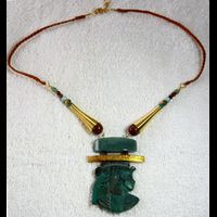 Bijoux Pharaonique Pendentif Nefertari En Rsine, Montage Cuivre Et Pierre, Cration Artisanale  Lili Lotus Au Caire - 30 Ko