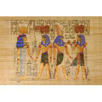 Papyrus Horemheb S'assure La Protection De 2 Dieux : Hathor + Horus - 28 Ko