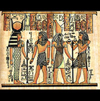 Papyrus Horemheb S'assure La Protection De 2 Dieux : Hathor + Horus - 56 Ko
