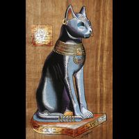 Chat gyptien : Papyrus Desse Bastet Noir - 19 Ko