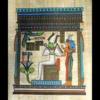 Papyrus Reprsentant Osiris, Isis Et Nephtys Et Les Enfants D'Horus - 55 Ko