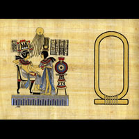 Papyrus Personnalisable Dossier Du Trne De Toutankhamon Avec 1 Cartouche - 31 Ko