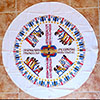 Nappe Ronde Pharaonique Harpiste Bleu