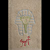 Lot De 2 Serviettes De Toilette Brodes Masque D'Or De Toutankhamon, 100 % Coton D'Egypte,