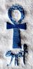 Lot De 2 Serviettes De Toilette Brodes Ankh, 100 % Coton D'Egypte,