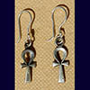 Bijoux Boucles D'oreilles Croix Ankh  En Argent