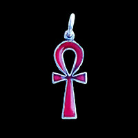 Bijoux Pharaonique Croix Ankh En Argent Avec Incrustation Cornaline - 27&nbsp;Ko