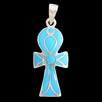 Bijoux Pharaonique Croix Ankh Avec Incrustation Turquoise - 21 Ko