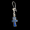 Bijoux Boucles D'oreille Ankh : La Croix De Vie En Argent Avec Incrustation Lapis-Lazuli