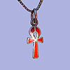 Bijoux Pharaonique Croix Ankh Avec Incrustation Cornaline