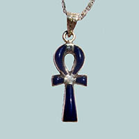 Bijoux Pharaonique Croix Ankh En Argent Avec Incrustation Lapis-Lazuli - 26&nbsp;Ko
