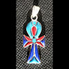 Bijoux Croix Ankh En Argent Avec Incrustation Turquoise, Lapis-Lazuli Et Cornaline