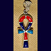 Bijoux Croix Ankh En Argent Avec Incrustation Turquoise, Lapis-Lazuli Et Cornaline