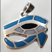 Bijoux Oeil D'Horus En Argent Avec Incrustation Turquoise Et Nacre - 24 Ko