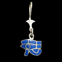 Bijoux Boucles D'oreille Oeil D'Horus (Oudjat) En Argent Avec Incrustation Lapis-Lazuli - 21 Ko