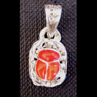 Bijoux Pharaonique Scarabe Rouge Cornaline En Argent - 32 Ko