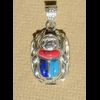 Bijoux Scarabe En Argent Avec Incrustation Turquoise, Cornaline Et Lapis-Lazuli