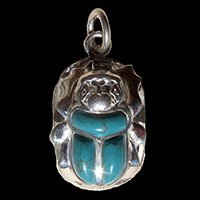 Bijoux Pharaonique Scarabe Bleu Turquoise En Argent - 35 Ko