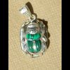 Bijoux Pendentif Scarabe En Argent Avec Incrustation Malachite
