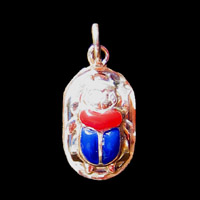 Bijoux Scarabe En Argent 800/1000 Avec Incrustation Turquoise Et Cornaline - 25 Ko