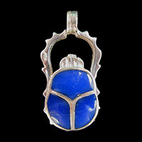 Bijoux Pharaonique Scarabe En Argent Avec Incrustation Lapis-Lazuli, - 24 Ko