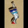 Bijoux Profil De Nfertiti En Argent  Avec Incrustation Lapiks-Lazuli, Turquoise Et Cornaline Sur Les 2 Profils
