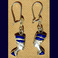 Bijoux Pharaonique Profil De Nfertiti En Argent Avec Incrustation Lapis-Lazuli - 51 Ko