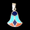 Bijoux Lotus Argent Avec Incrustation Turquoise, Lapis-Lazuli Et Cornaline