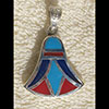 Bijoux Lotus Argent Avec Incrustation Turquoise, Lapis-Lazuli Et Cornaline
