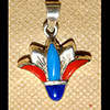 Bijoux Lotus Argent Avec Incrustation Turquoise, Lapis-Lazuli Et Cornaline