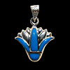 Bijoux Lotus Argent Avec Incrustation Turquoise
