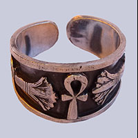 Bijoux Pharaonique: Bague Chevalire Ankh Argent 800/1000 - 41 Ko