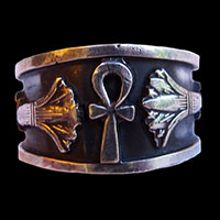 Bijoux Pharaonique: Bague Chevalire Ankh Argent 800/1000 - 40 Ko