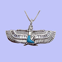 Bijoux Pharaonique:Maat Avec Turquoise En Argent 800/1000 - 33 Ko