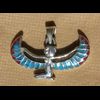 Bijoux Desse Isis Aile En Argent Incrustation Turquoise Et Cornaline