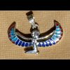 Bijoux Desse Isis Aile En Argent Incrustation Turquoise, Cornaline Et Lapis-Lazuli