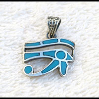Bijoux Pendentif Oeil D'Horus (Oudjat) En Argent Avec Incrustation Turquoise - 41 Ko