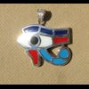 Bijoux Pendentif Oeil D'Horus (Oudjat) En Argent Avec Incrustation Turquoise, Lapis-Lazuli, Cornaline Et Nacre